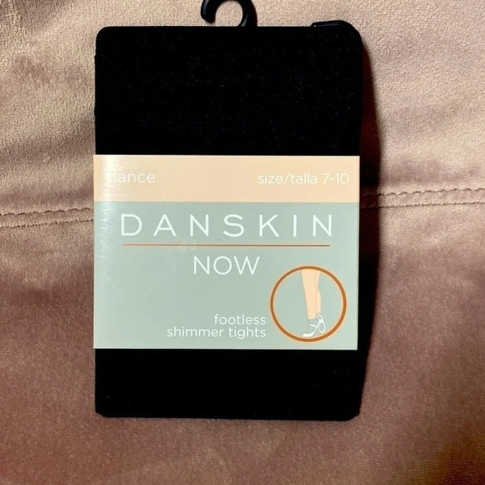 Danskin Footless shimmer‎ black dance  tights.
